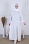 Abaya soie de Medine blanche Abaya soie de Medine blanche
