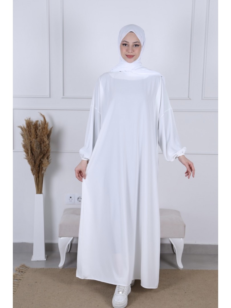 Abaya soie de Medine blanche Abaya soie de Medine blanche