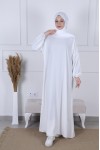 Abaya soie de Medine blanche Abaya soie de Medine blanche